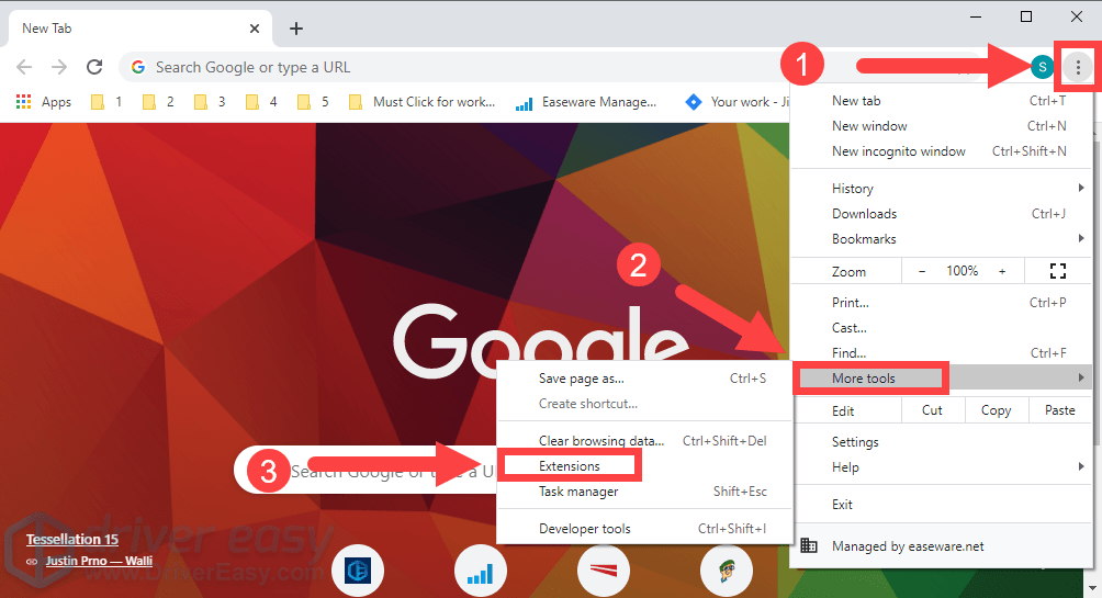 отключить расширения в Chrome