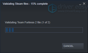 Team Fortress 2 überprüft die Integrität der Spieledateien