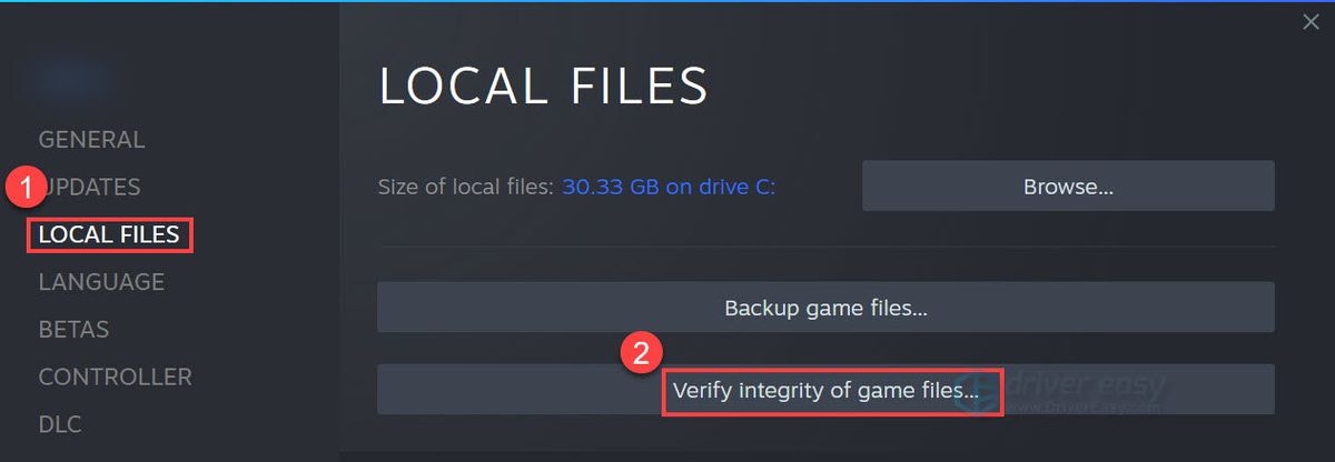 Требуется два Проверить целостность файлов игры