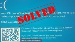 (Popravljeno) tcpip.sys Modri ​​zaslon smrti v sistemu Windows 10/7/8