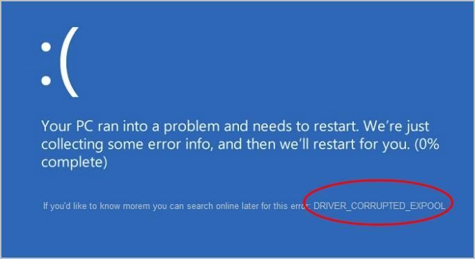(Решено) Грешка при повреда на водача в Windows 10