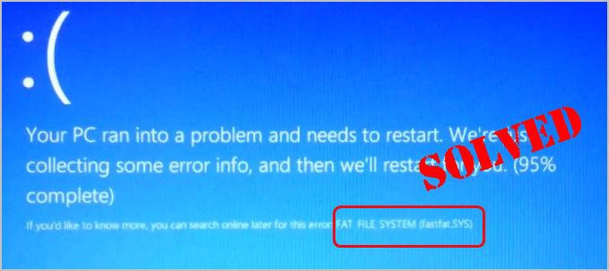 Risolto: errore FAT FILE SYSTEM su Windows 10