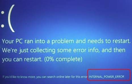 Behoben: Interner Stromversorgungsfehler unter Windows 10