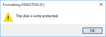 (Résolu) Le disque est protégé en écriture sur USB, carte SD et CD sous Windows