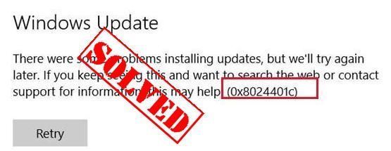 Error d'actualització de Windows 0x8024401c (solucionat)