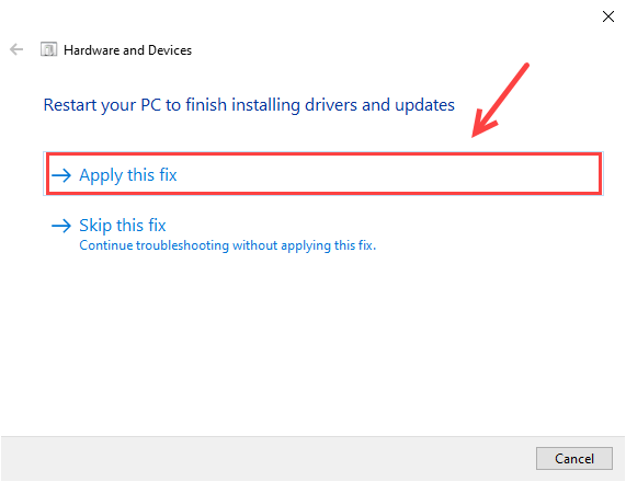 apliqueu una solució suggerida per Windows