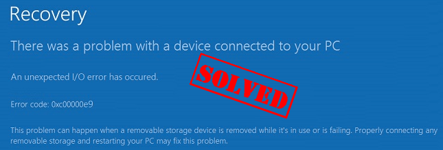 Cómo reparar el error de Windows 0xc00000e9