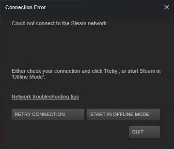 Ispravite pogrešku u Steamu: 'Ne mogu se povezati s mrežom Steam'