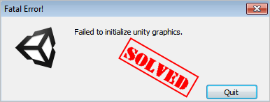 (Solucionat) No s'ha pogut inicialitzar l'error gràfic d'unitat