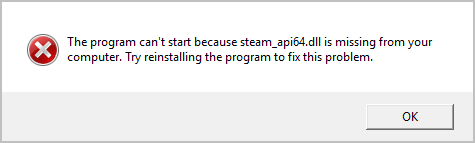 Как да коригирам липсващата грешка на Steam_api64.dll