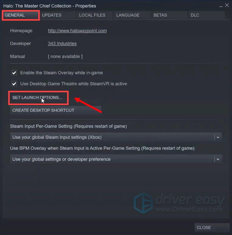 beralih ke mod Window Halo 4 UE4 Fatal Error set pilihan pelancaran