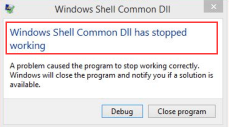 Correction de l'erreur Windows Shell Common Dll a cessé de fonctionner (résolu)