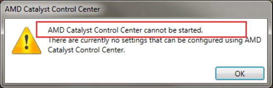 Viegli salabojamu AMD Catalyst Control Center nevar palaist