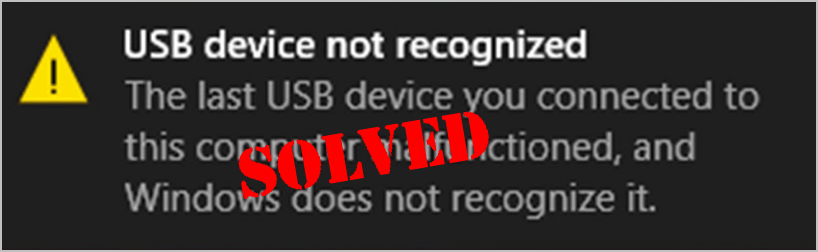 El dispositiu USB no reconegut continua apareixent (RESOL)