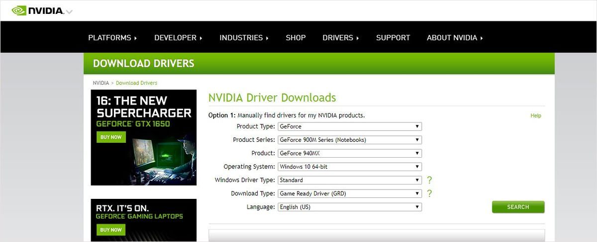 डाउनलोड NVIDIA GeForce 940MX ड्राइवर