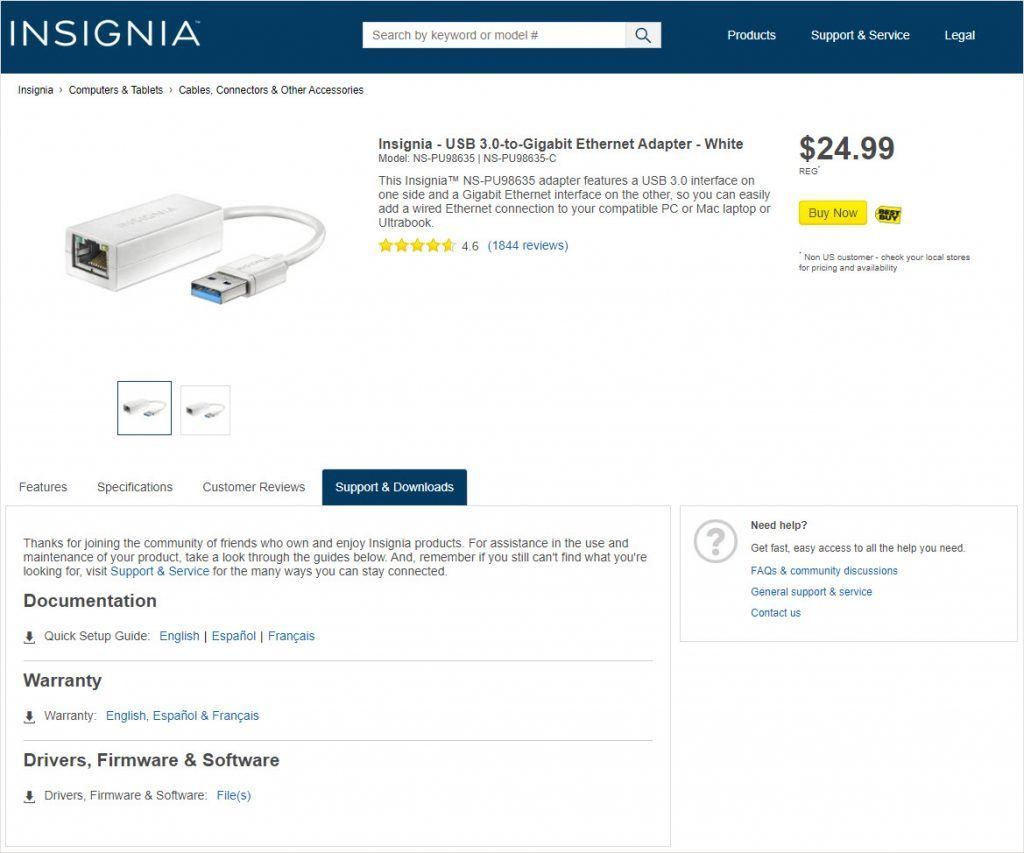 Изтегляне | Insignia USB към Ethernet адаптер драйвер | Лесно и бързо