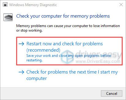 Ellenőrizze számítógépét, hogy vannak-e memóriaproblémák