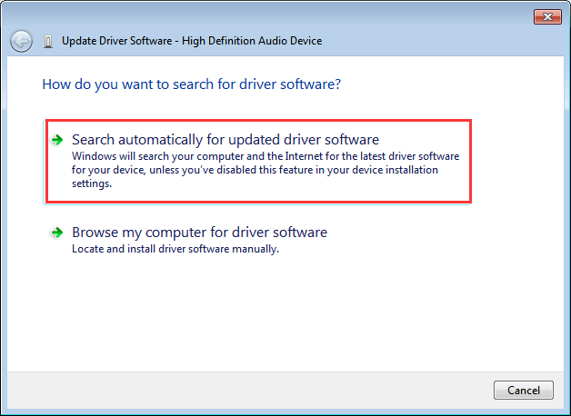 Procure automaticamente por software de driver atualizado