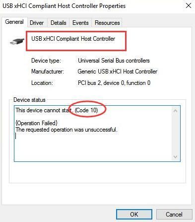 Solució: Codi d'error 10 del controlador d'amfitrió compatible amb USB xHCI