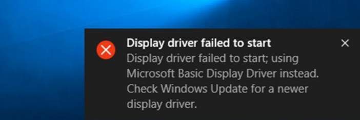 (Löst) Visningsdrivrutinen kunde inte startas i Windows 10