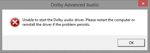 Rešen Dolby Advanced Audio: v Windows 10 ni mogoče zagnati zvočnega gonilnika Dolby