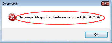 ओवरवॉच कोई संगत ग्राफिक्स हार्डवेयर नहीं मिला (हल)