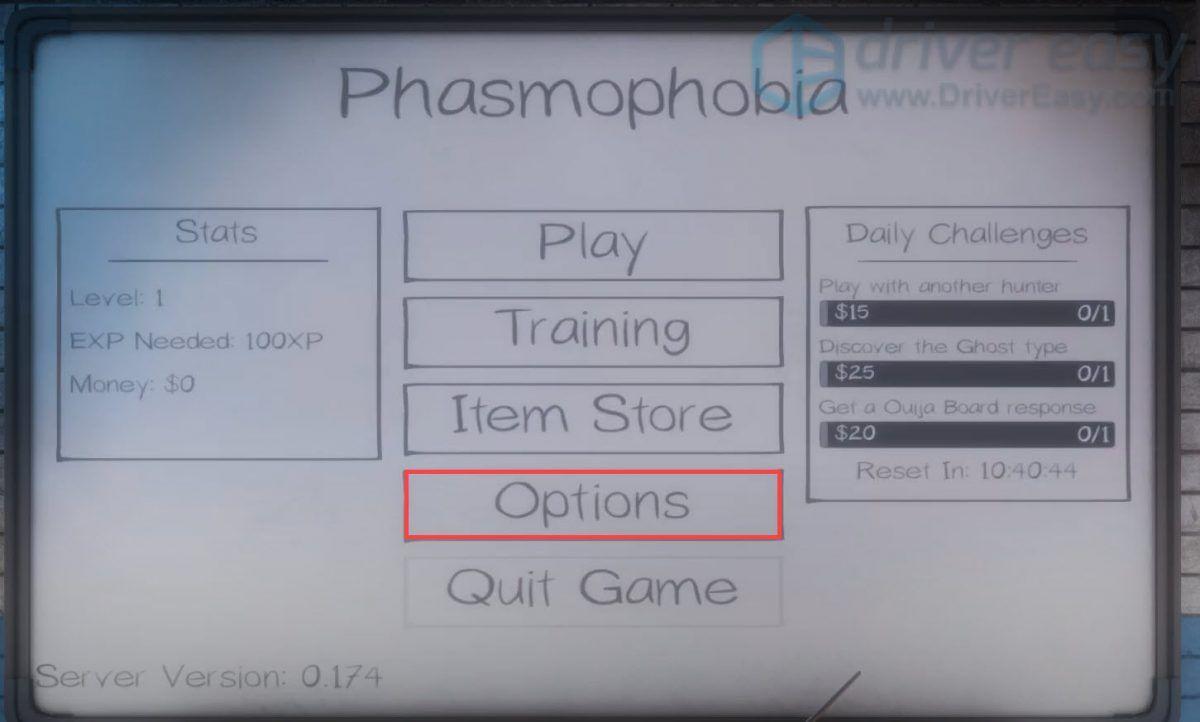 בדוק את הגדרות האודיו במשחק Phasmophobia הצ