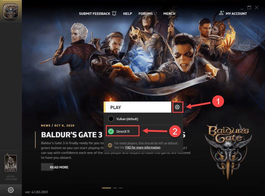 „Baldur's Gate 3“ sugenda kompiuteryje [išspręsta]