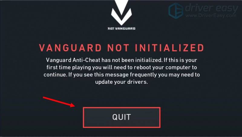   Error de VANGUARD NO INICIALIZADO