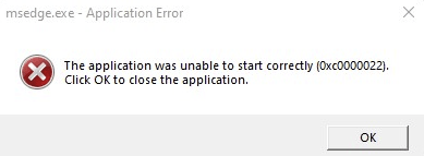 [Resuelto] Error de aplicación msedge.exe en Windows