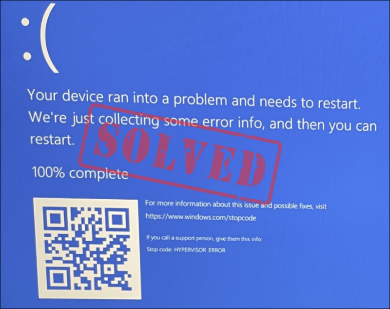 Hoe HYPERVISIOR ERROR BSoD op Windows 11 te repareren