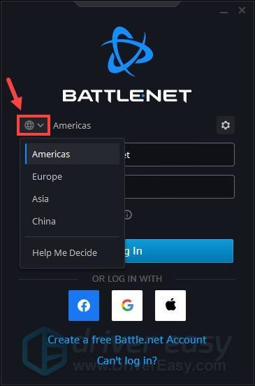změnit region Battle.net