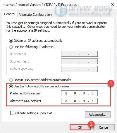 Ändern Sie den DNS-Server von Call of Duty Warzone, der keine Verbindung zu Online-Diensten herstellt