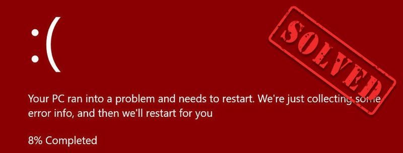 [Solucionat] Problema amb la pantalla vermella de Windows 10