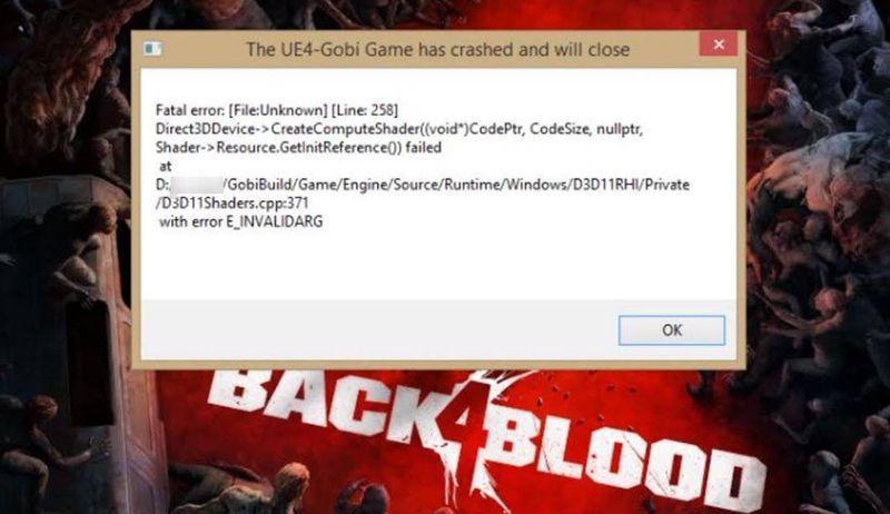 [GELÖST] Back 4 Blood UE4-Gobi Fatal Error