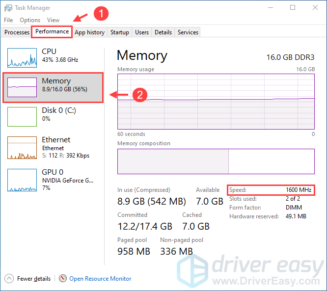 Com comprovar la velocitat real de la memòria RAM a Windows 10, 11