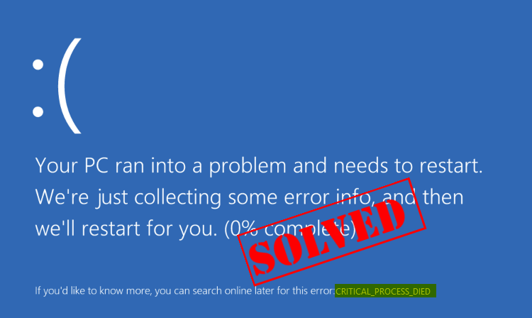 [RESOLUT] Error BSOD del procés crític mort a Windows 10