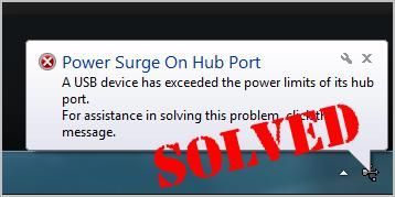 Ratkaistu: Power Surge on Hub Port