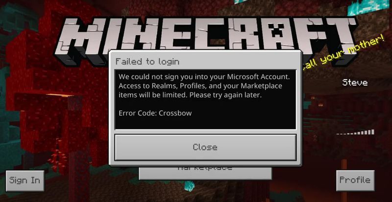 Minecrafti veakoodi parandamine: Crossbow