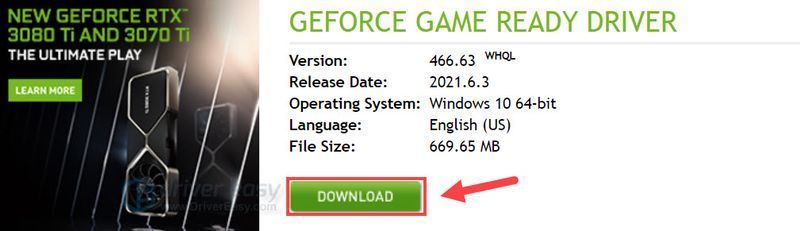 Download og opdater NVIDIA GeForce RTX 3080 Ti-driver manuelt 1