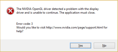 [Resolt] Codi d'error del controlador NVIDIA OpenGL 3