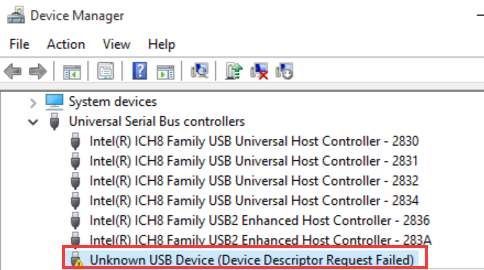Dispositiu USB desconegut (s'ha produït un error en la sol·licitud del descriptor del dispositiu) [Resolt]