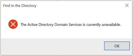 Korjattu: Active Directory Domain Services ei ole tällä hetkellä käytettävissä Tulostinvirhe