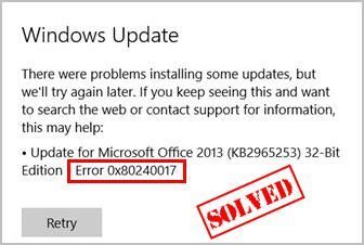 Error d'actualització de Windows 0x80240017 [Corregit]