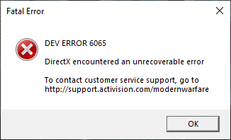 Dev Error 6065 -virheen korjaaminen COD: Warzonessa