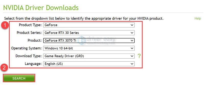 Manu-manong i-download ang driver ng RTX 3070 Ti