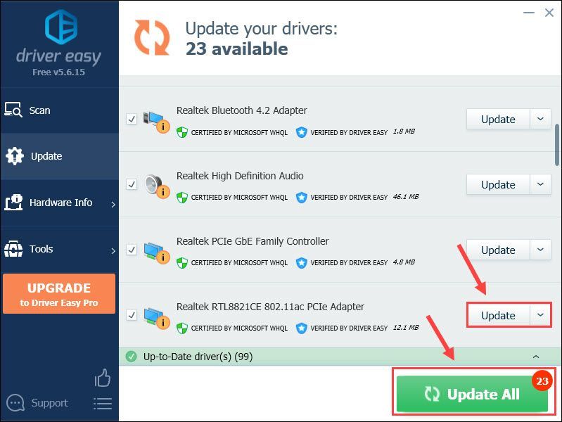 i-update ang driver ng network gamit ang driver madali