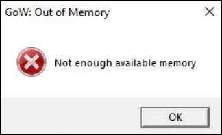 [RESOLVIDO] God of War não tem problema de memória disponível suficiente