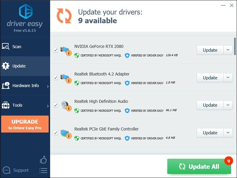 DriverEasyでグラフィックカードドライバーを自動的に更新