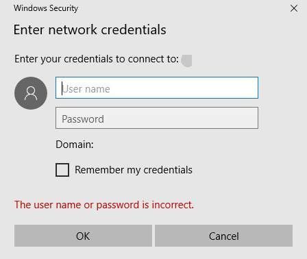 Въведете грешка при достъп до мрежови идентификационни данни в Windows 10 (решено)